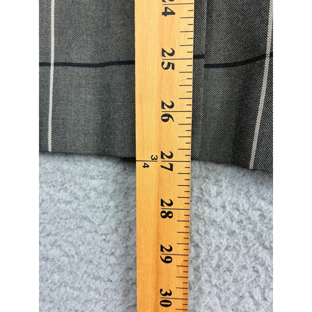 Le Suit Windowpane Plaid Skirt Suit Set Womens 10 Grey Vintage Office Tailored - Picture 8 of 16